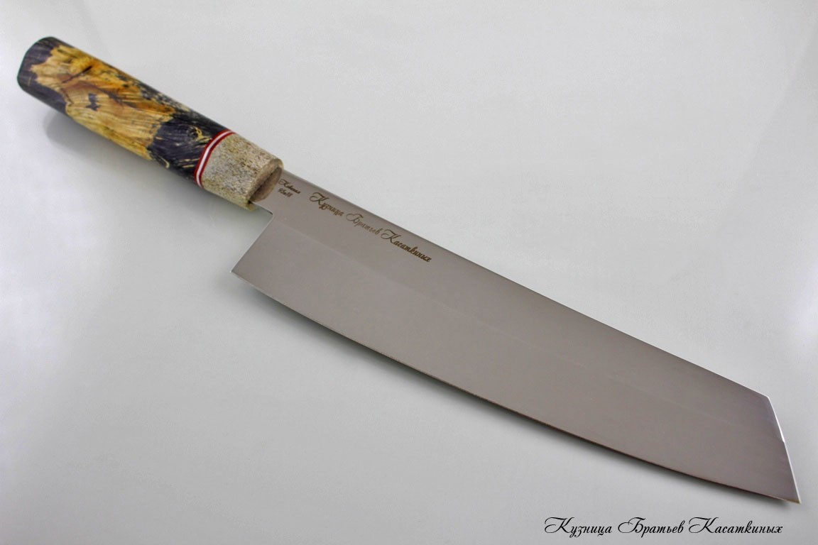 Кухонные ножи Японский кухонный нож "Кирицуке" Кованая 95х18. Рукоять рог, кап клена. 