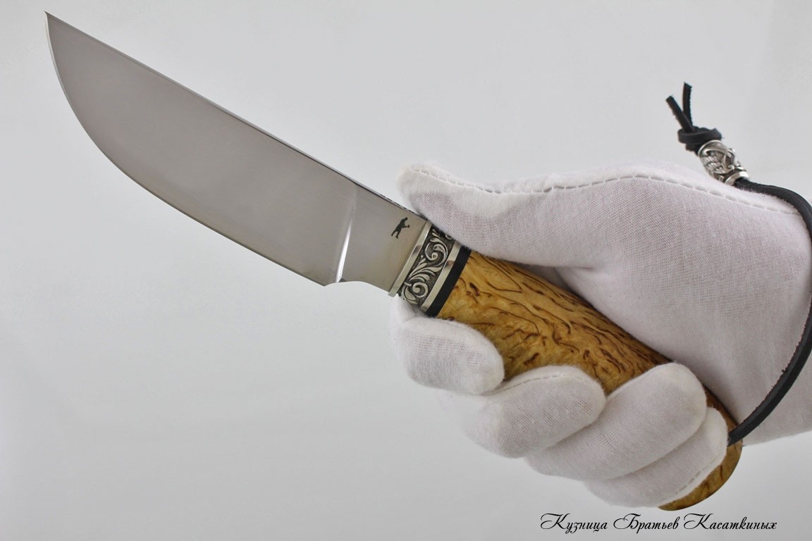 Нож "Сайга" кованая 95х18. Рукоять карельская береза.