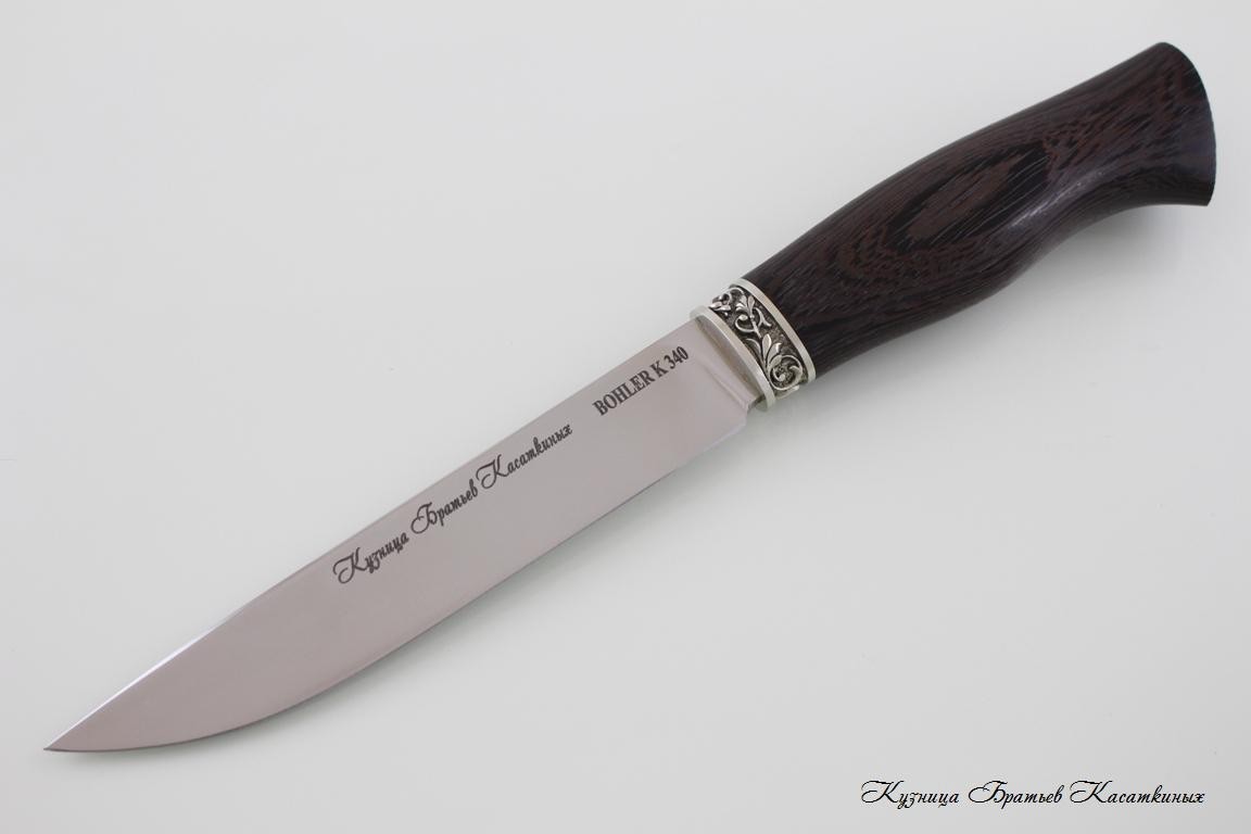 Нож "Лиса" сталь Bohler k 340. Рукоять дерево Венге.