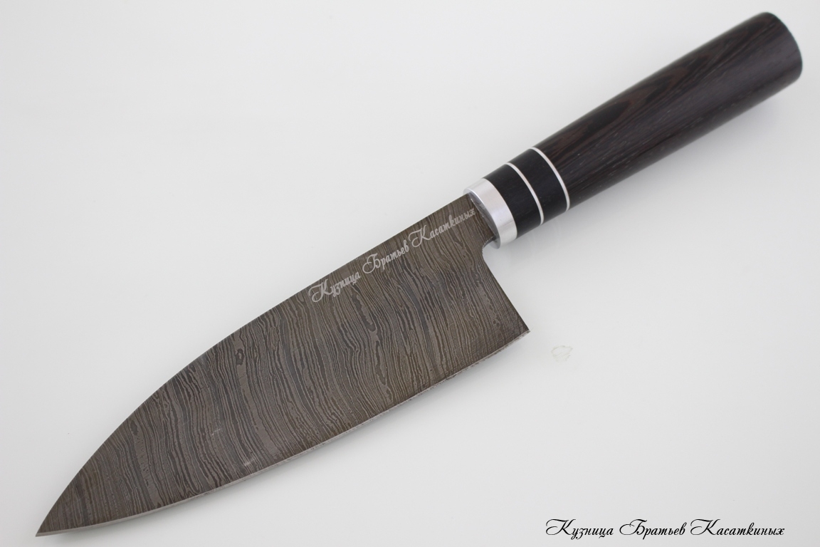 Набор из 5-ти ножей серии "Samurai" сталь Дамаск. Рукоять дерево Венге.
