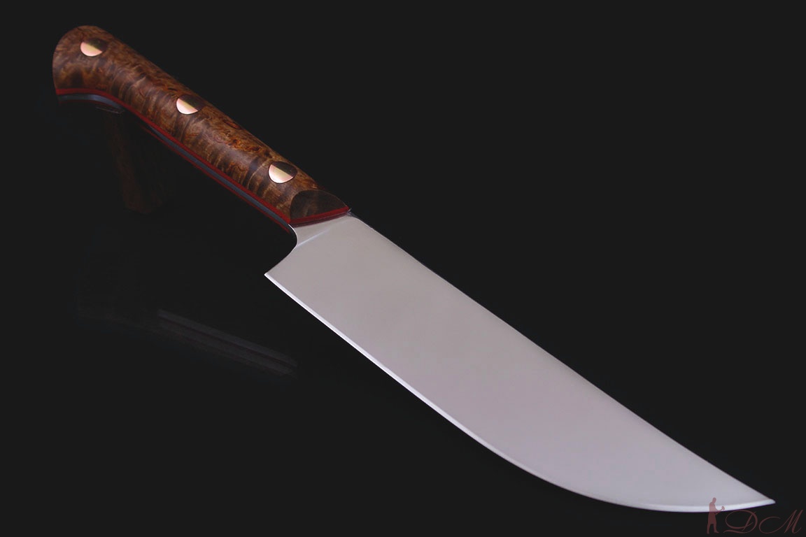 Кухонные ножи Узбекский кухонный нож "Пчак Большой" Кованая х12мф. Рукоять карельская береза. 